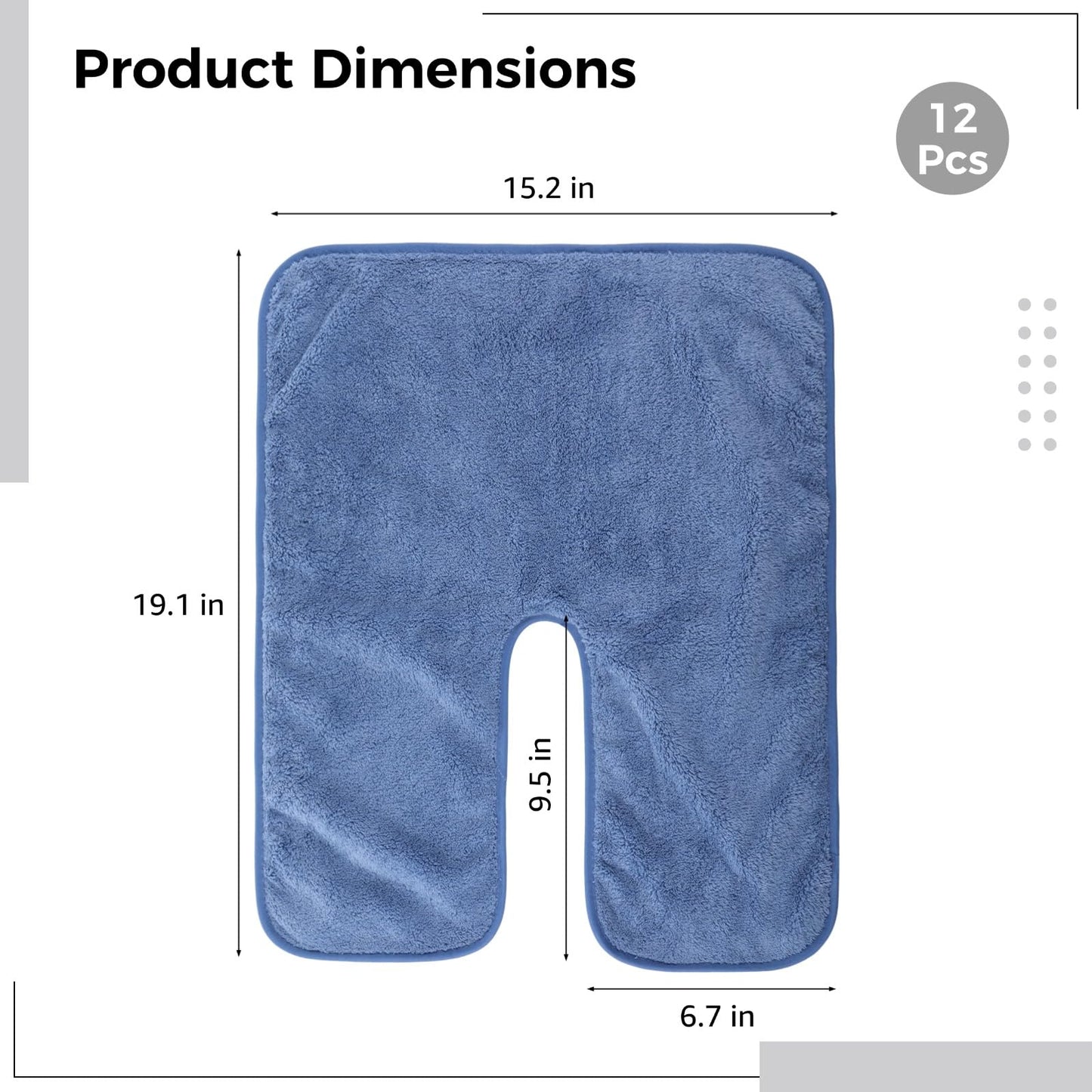 DIMEGON 12 PCS U-Shaped Facial Towels, Split Design, Soft Esthetician Towel, Facial Stem Massage Cleansing Towel, Coral Fleece Face Cloth for Beauty Salons, Skin Care, SPA Centers