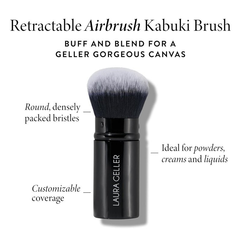Laura Geller Dual-Ended Blush & Bronzer Brush - Retractable Airbrush Kabuki