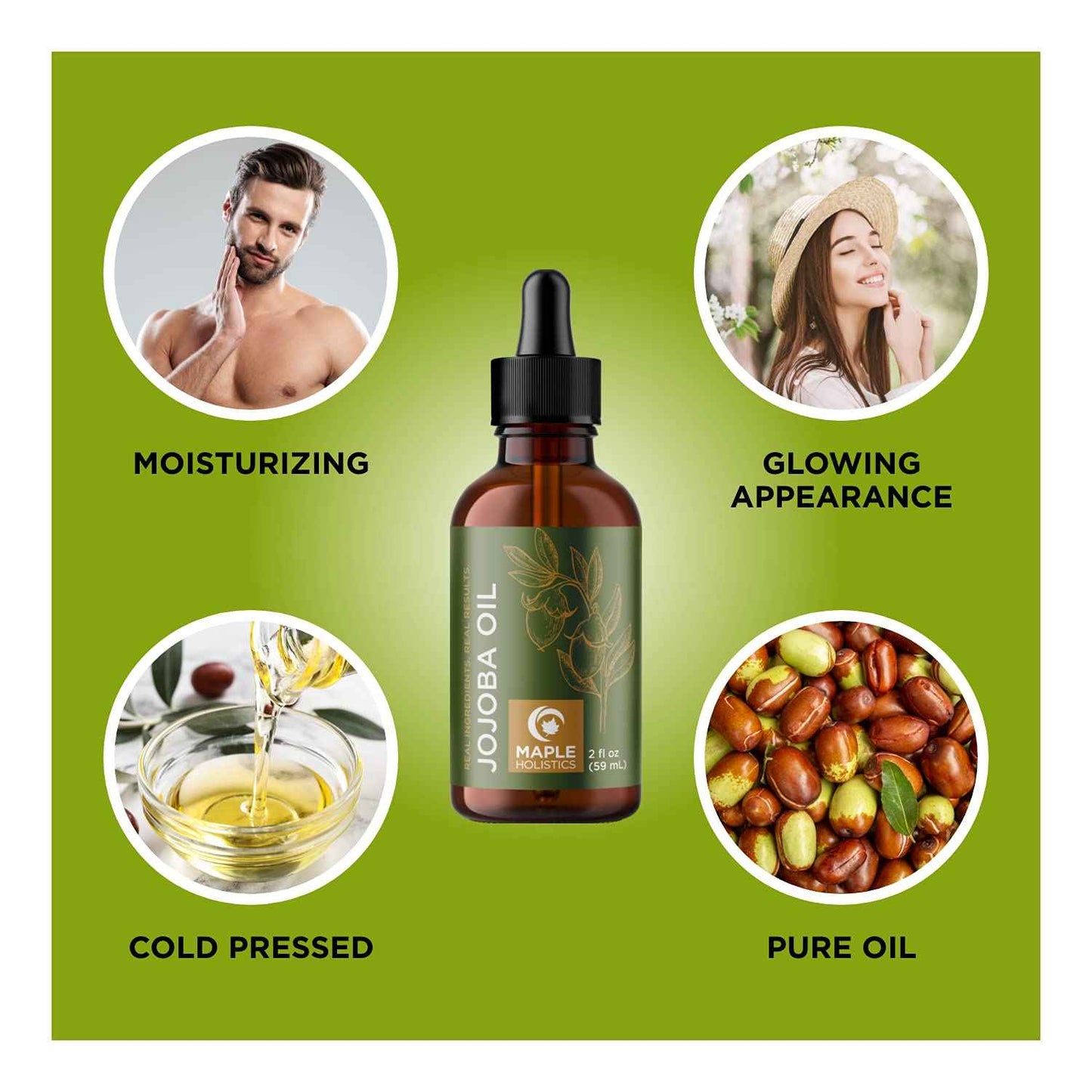 Pure Cold Pressed Grapeseed and Jojoba Oil Bundle - Hydrating Seed Oil for Hair, Skin, and Nails with Carrier Oil for Mixing Essential Oils