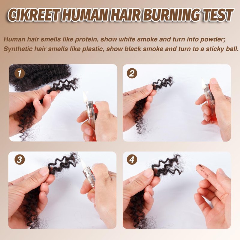 Afro Kinky-Curly Human Hair Bundles - 12 Inch Micro Twist Dreadlock Extensions | 2 Packs, Natural Black