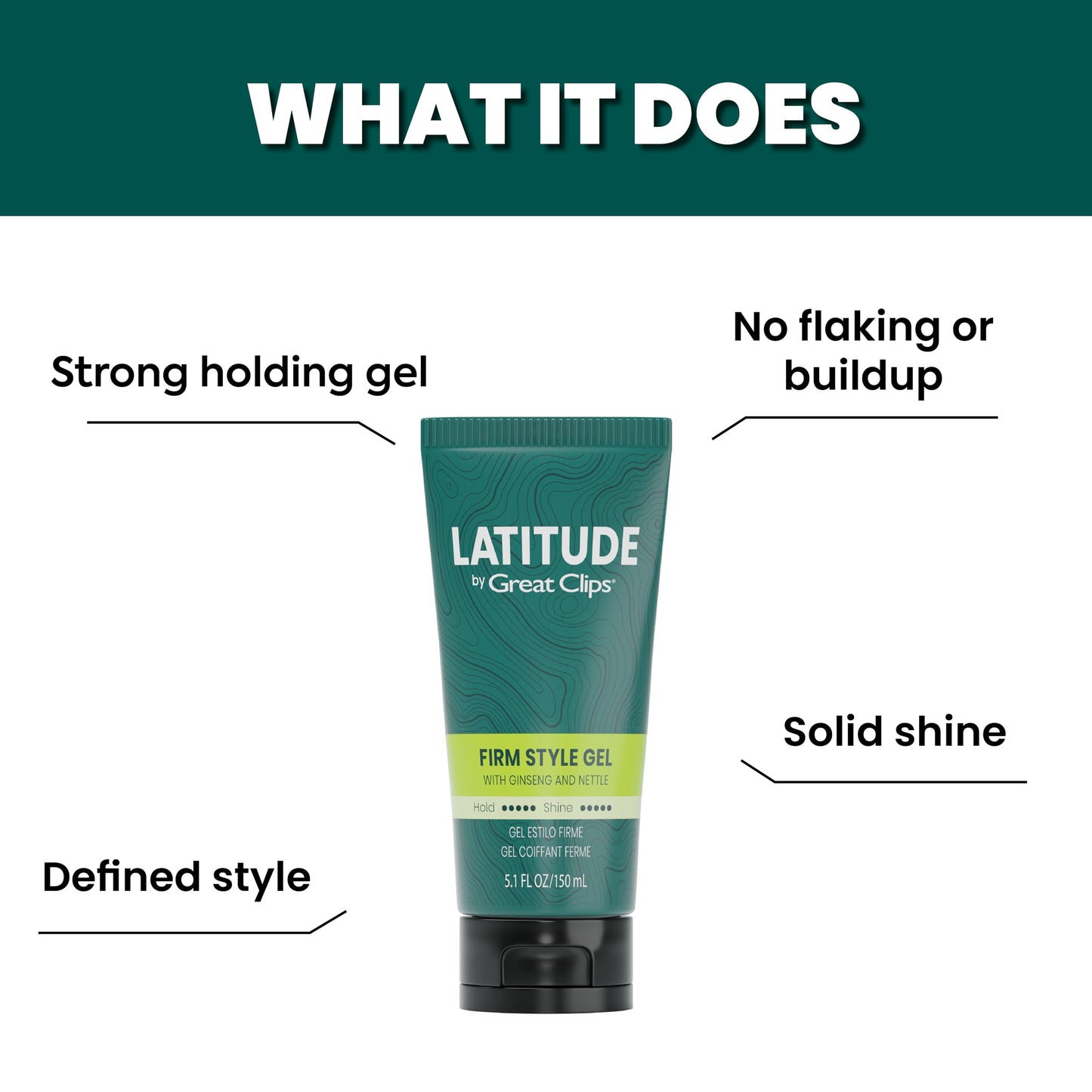 GREAT CLIPS LATITUDE Firm Style Gel | Hair Gel for Men | High Hold + High Shine | 32oz | Packaging May Vary