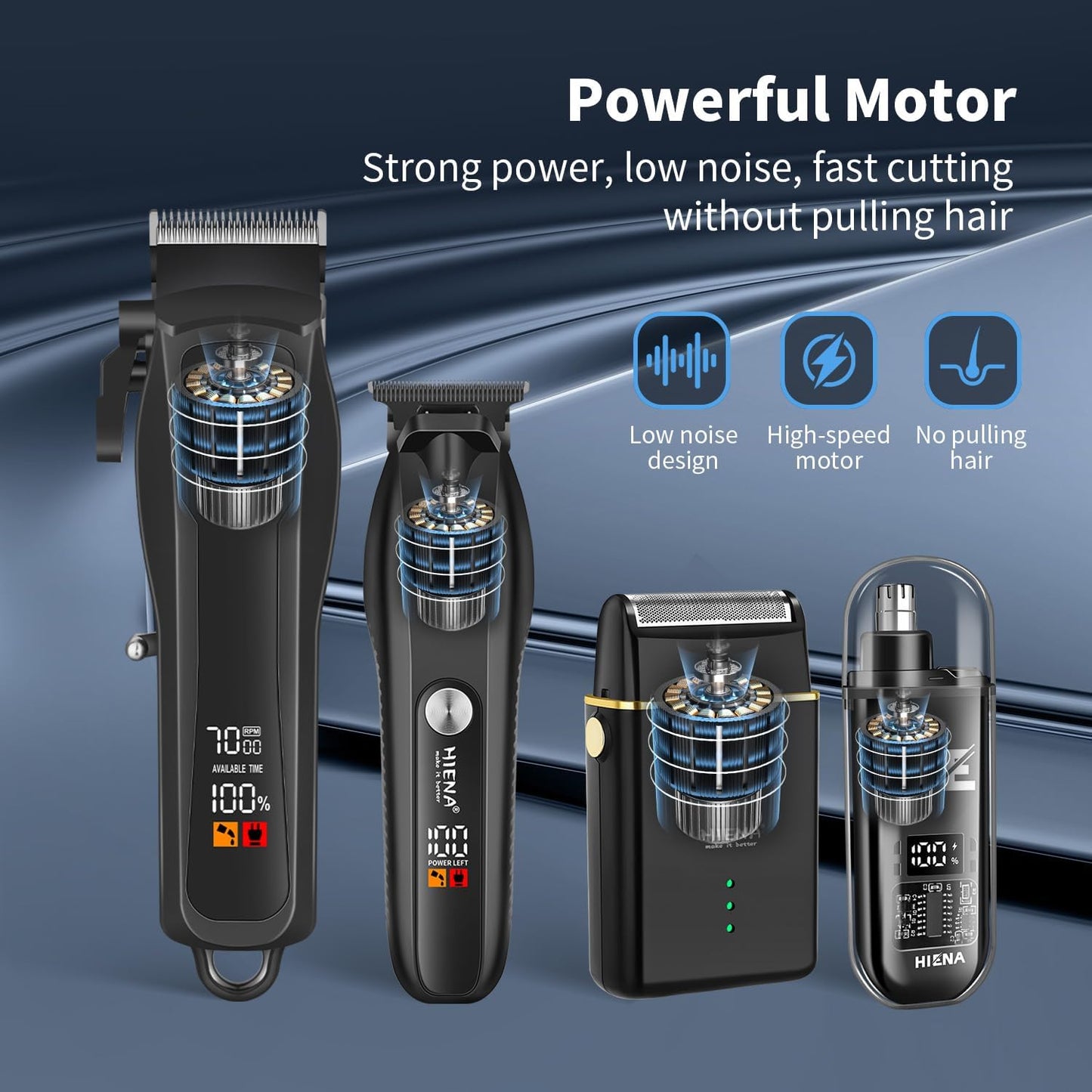 Professional Hair Clippers for Men - Cordless T-Blade Beard & Hair Trimmer Set | LED Display, Ideal for Home & Barber Use