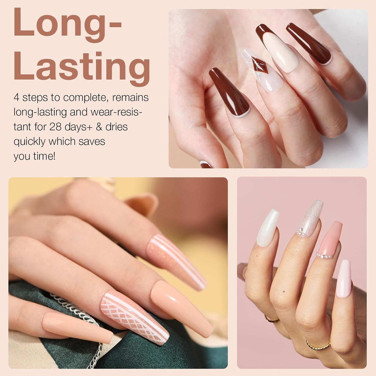 AZUREBEAUTY 29 Pcs Dip Powder Nail Kit - 20 Classic Brown & Nude Colors for Stunning Manicures | Includes Top/Base Coat