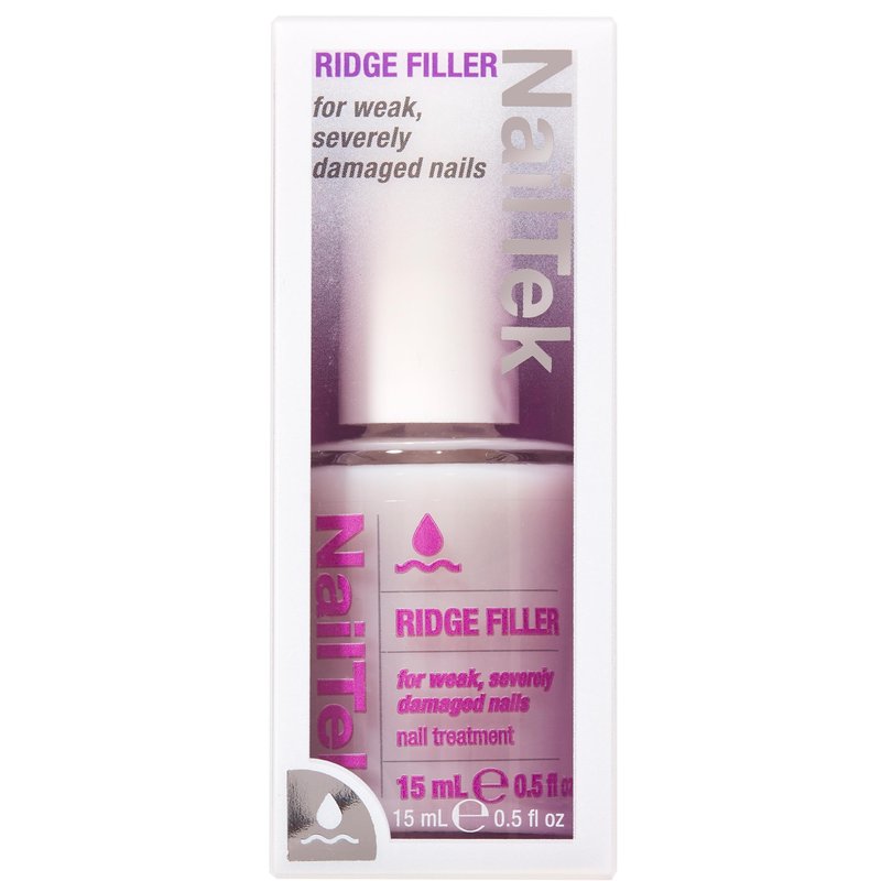 Nail Tek Ridge Filler Formula 4 – Clear Ridge Filler for Nails, Base Coat, Nail Strengthener Polish for Weak & Damaged Nails, 0.5 fl oz