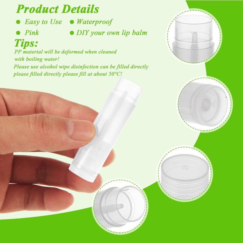 200PCS Lip Balm Tubes with Caps and Filling Tray and Spatula Set, Clear Lip Balm Container Tubes Empty Bulk for DIY Lipstick Homemade 3/16 Oz (5.5 ml)