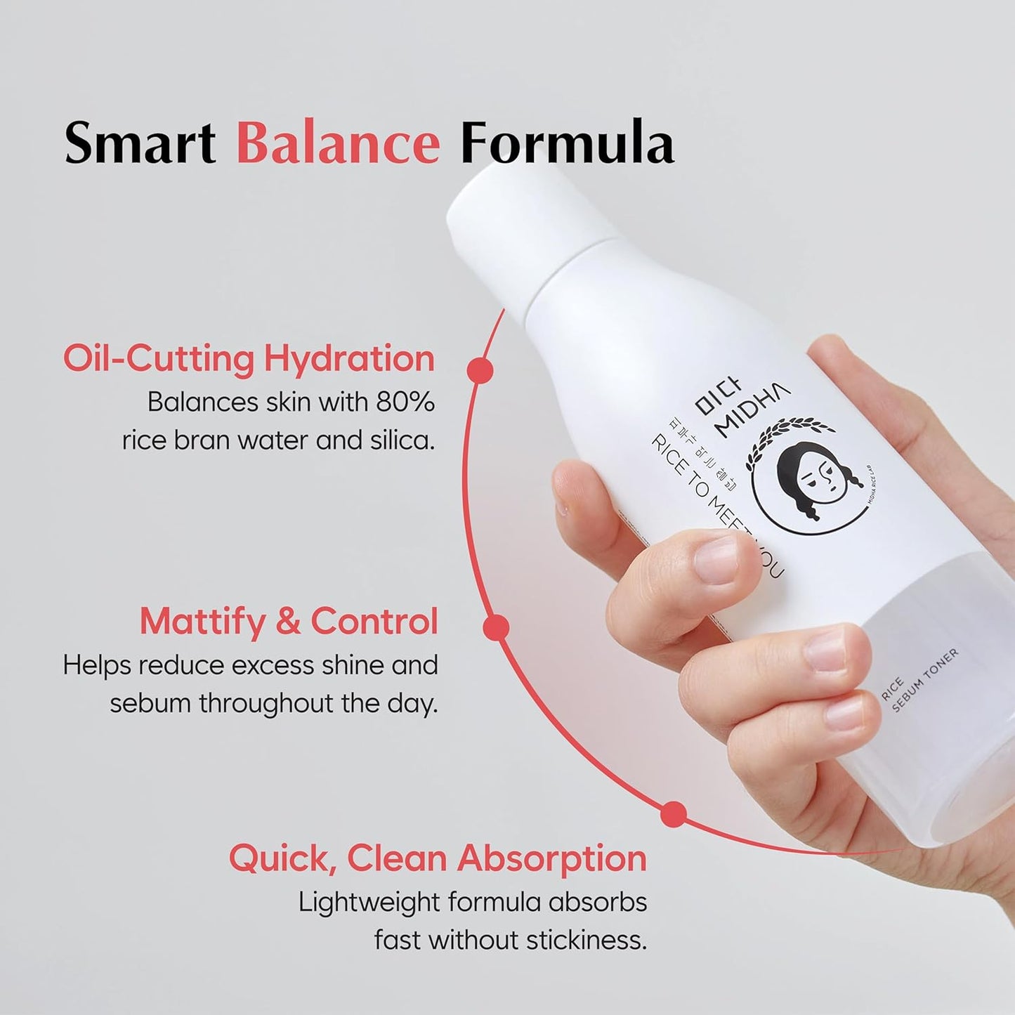 Rice Sebum Control Toner - Hydrating & Pore Refining 6.76fl.oz | Lightweight Vegan Formula for Oily & Sensitive Skin