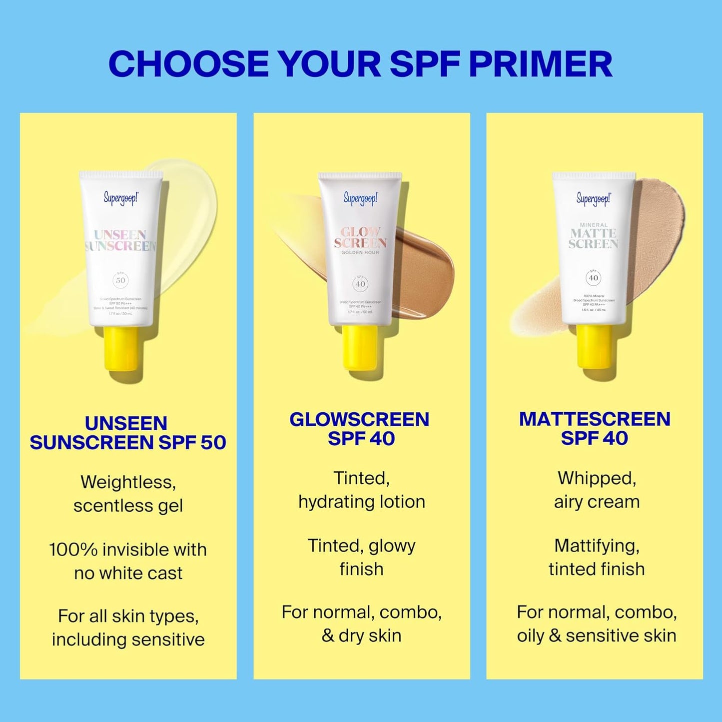 Supergoop! Unseen Sunscreen - Clear Invisible Face Sunscreen + Makeup Primer | Weightless Oil-Free Formula for All Skin Types
