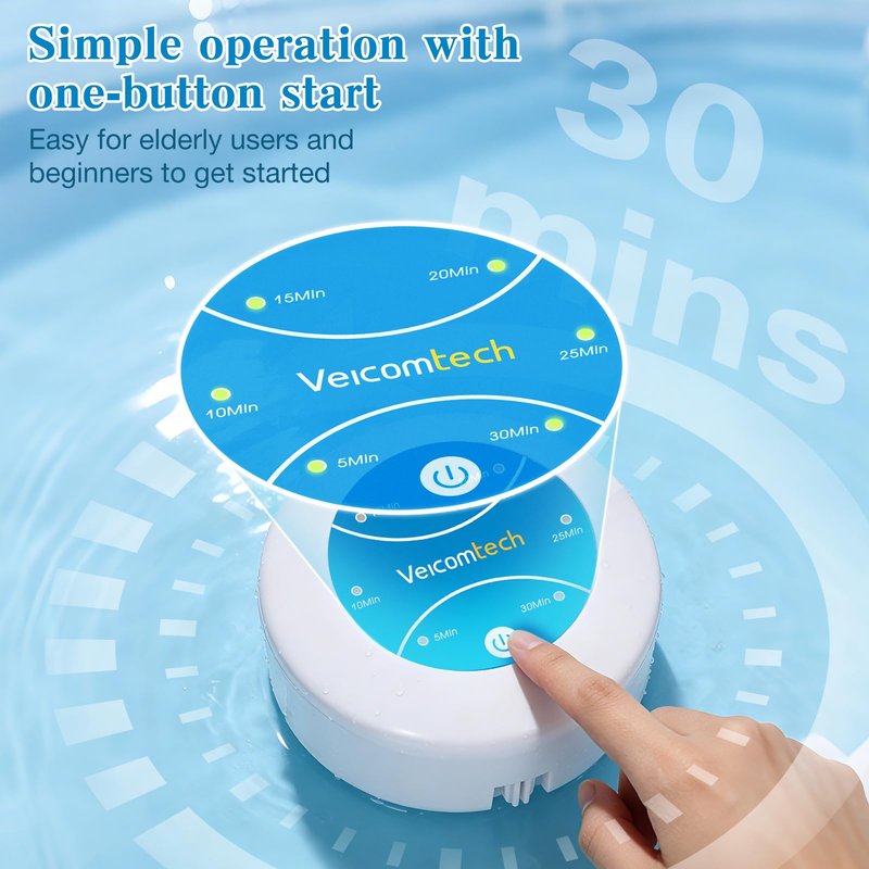 veicomtech Portable Ionic Detox Foot Bath Machine, Ionic Detox Foot Spa Chi Cleanse with 5 Liners for Home Use Spa Club Salon Travel Holiday Gift, One Touch to Start, Blue Without Tub