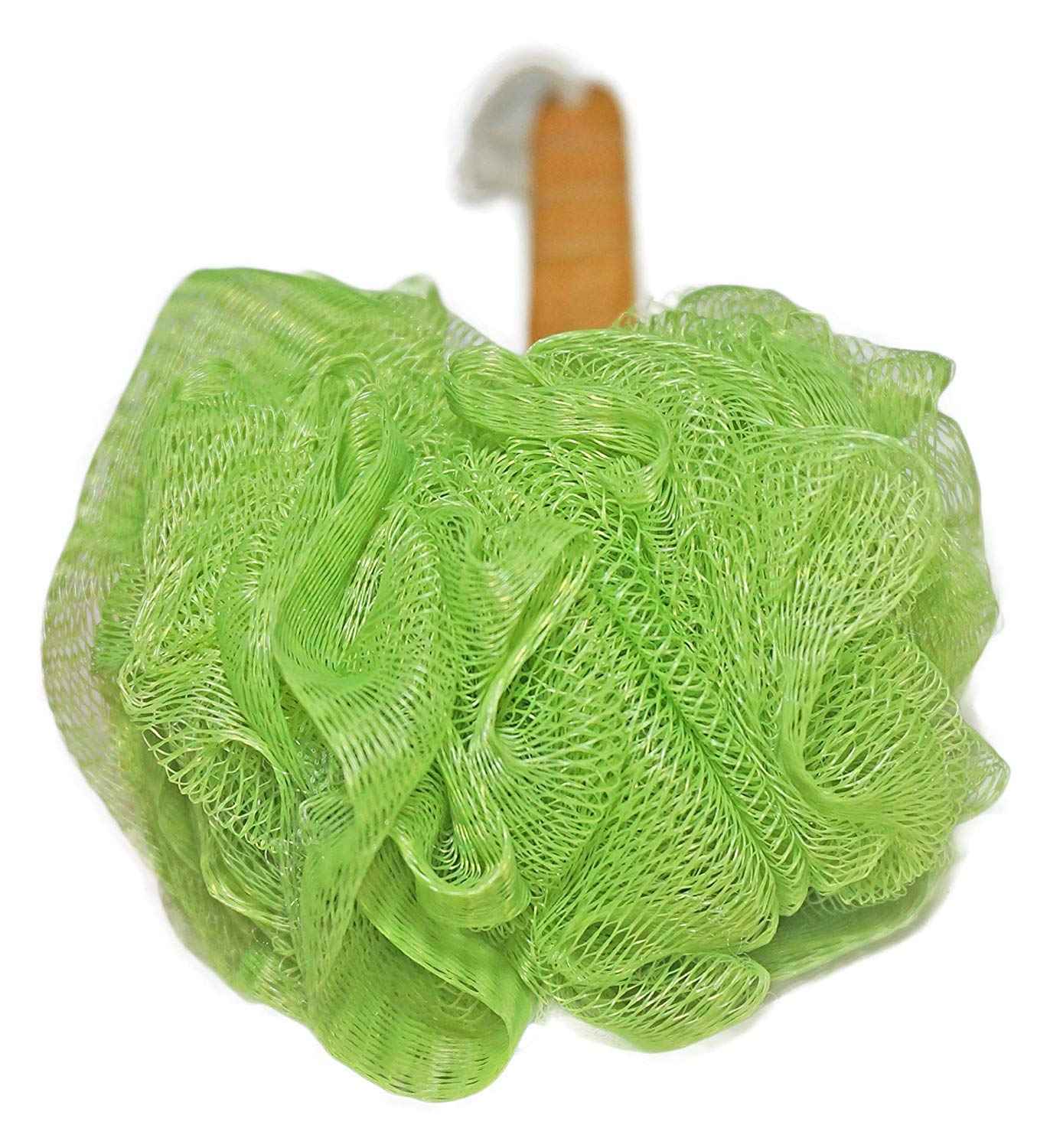 4 Pack Shower Loofah Body & Back Scrubber - Exfoliating Loofah luffa loofa Bath Brush On a Stick - with Long Wooden Handle Back Brush for Men & Women - Easy Reach Body Wash & Lotion Applicator