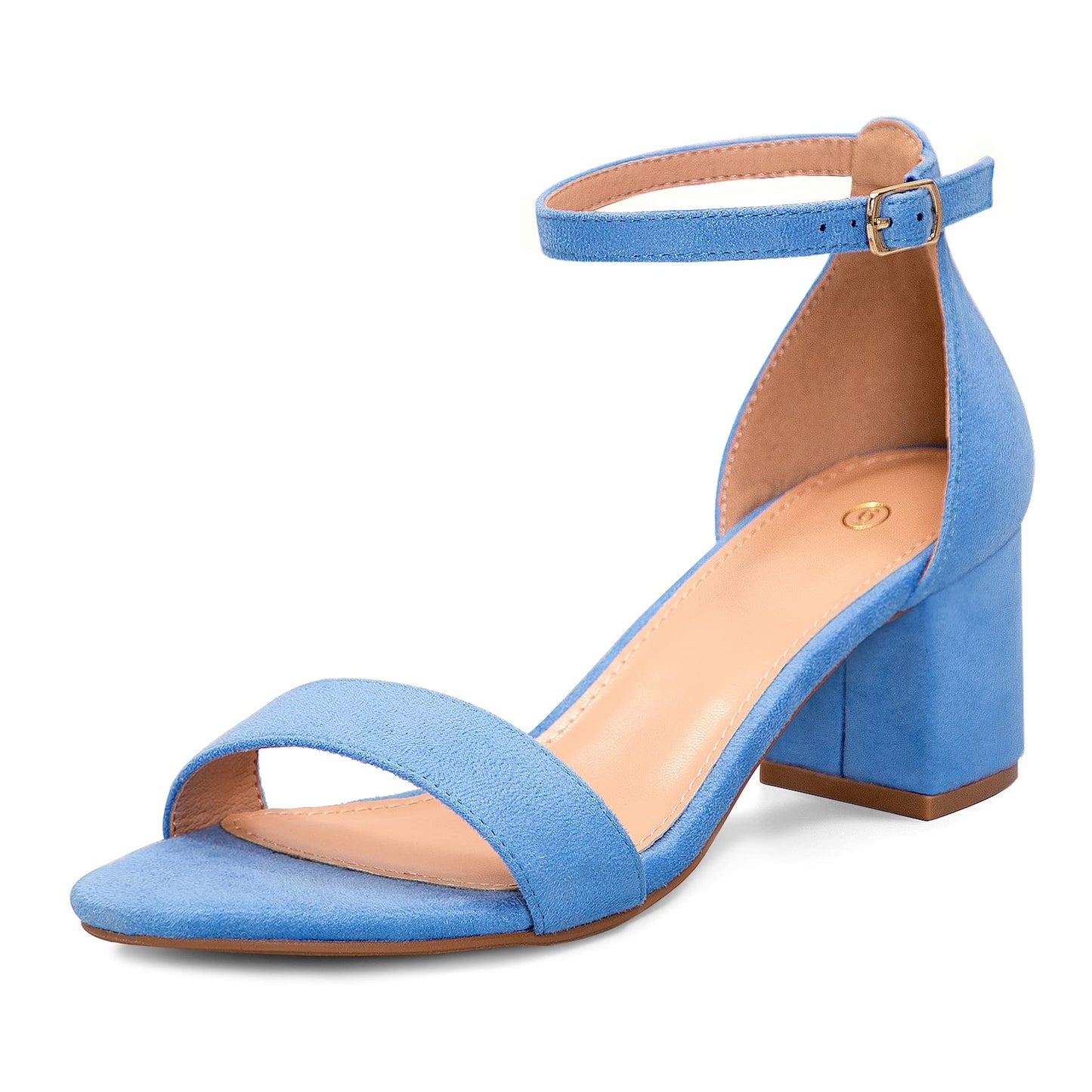 mysoft Women's Chunky Low Heels Open Toe Block Heeled Dress Ankle Strap Pump Wedding Sandals