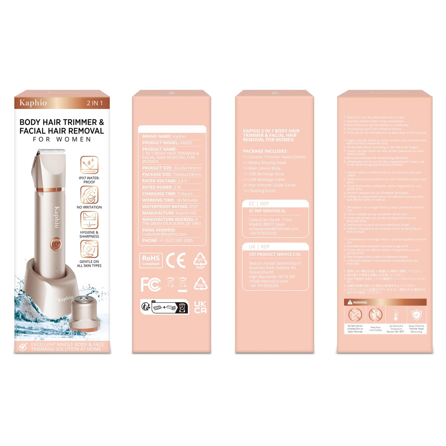 Bikini Trimmer for Women Pubic Hair: 2 in 1 Electric Razors for Women - Rechargeable Electric Shaver - IPX7 Waterproof Lady Shaver for Travel & Shower Use in Summer
