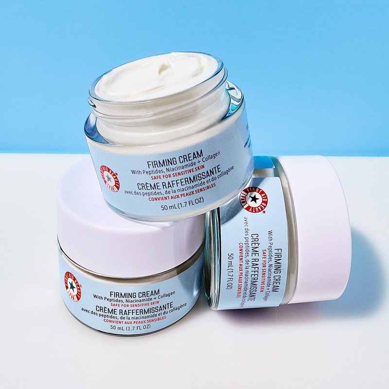 First Aid Beauty Firming Collagen Cream with Collagen, Peptides and Niacinamide – Day + Night Anti-Aging Face Moisturizer – 1.7 fl oz