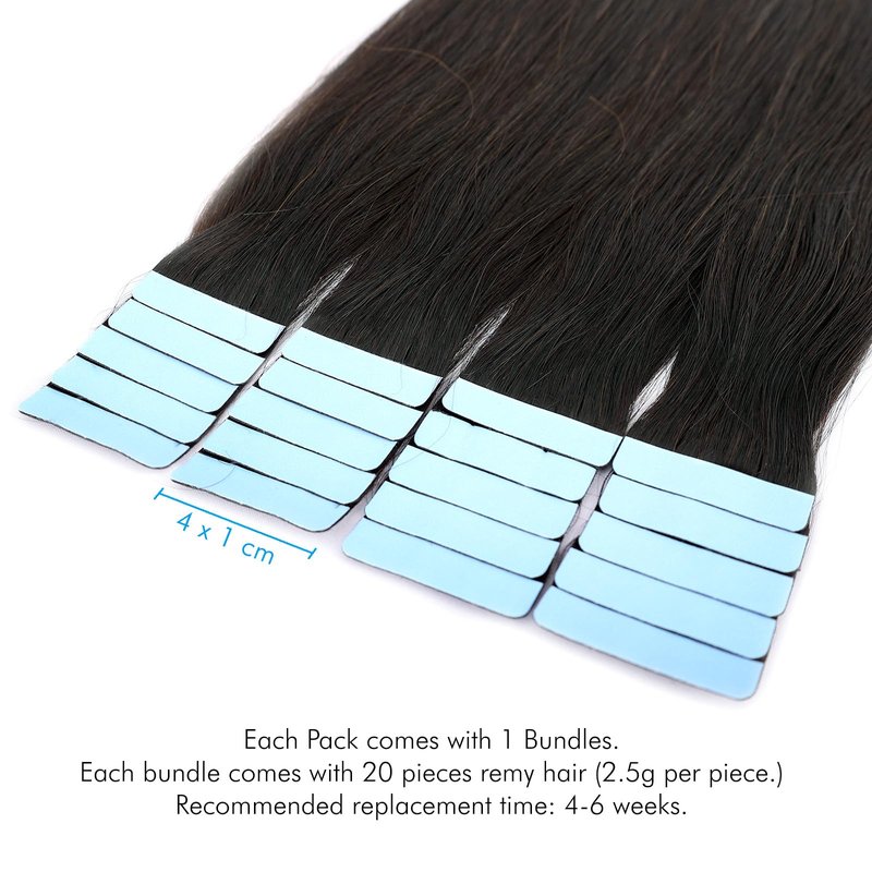 Tape in Extensions Human Hair 18 Inch Real Hair Extensions Tape in Human Hair Color 4# Chocolate Brown Hair Extensions Tape ins Human Hair Extensions