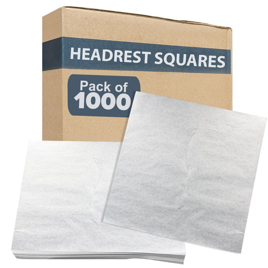 ScripHessco Economy Headrest Paper Sheet Squares with Slots, 1000-Pack, 12"x12" - White Face Rest Paper Sheets - Disposable Squares for Chiropractor, Massage and Medical Exam Tables