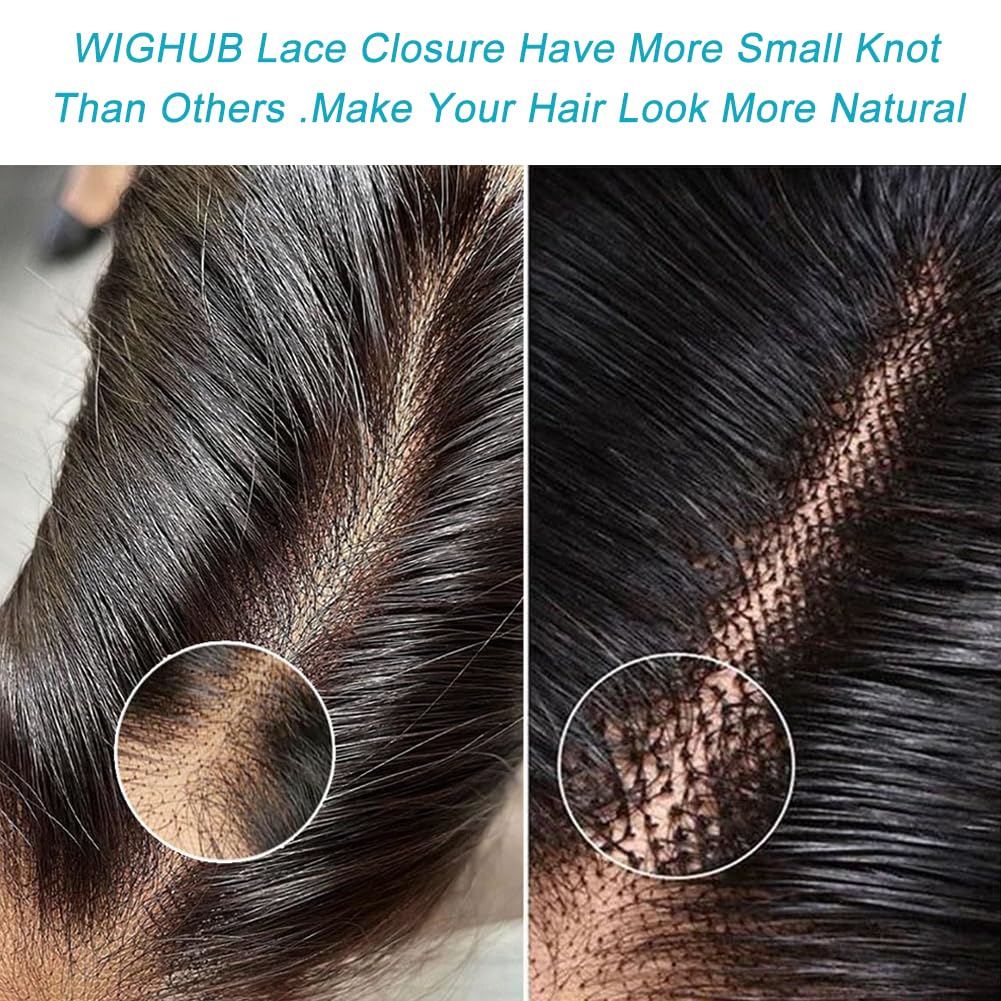 2x6 Hd Lace Closure Straight Indian Virgin Human Hair,18Inch Middle Part Pre Plucked Natural Hairline Transparent Swiss Lace Closure Human Hair