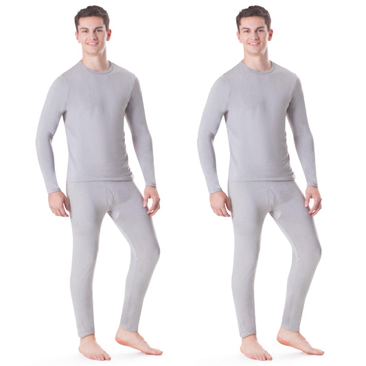 Rocky Thermal Underwear Men Long Johns Men Thermals Top Bottom Set Shirt Pants Men's Base Layer Insulated Under Wear Mens Thermal Set Extreme Cold Weather Winter Ski (Heather Grey / 4X-Large) 2pk