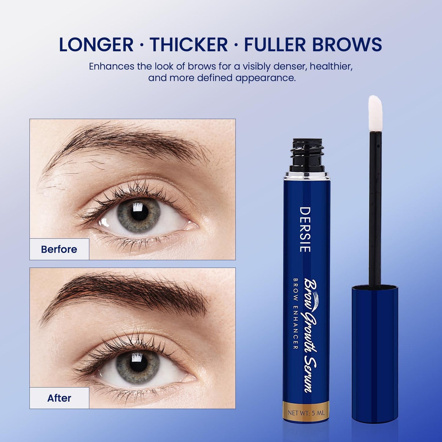 Eyebrow Growth Serum - Peptide-Infused Formula with Biotin & Arginine for Fuller, Thicker Brows | 5 mL