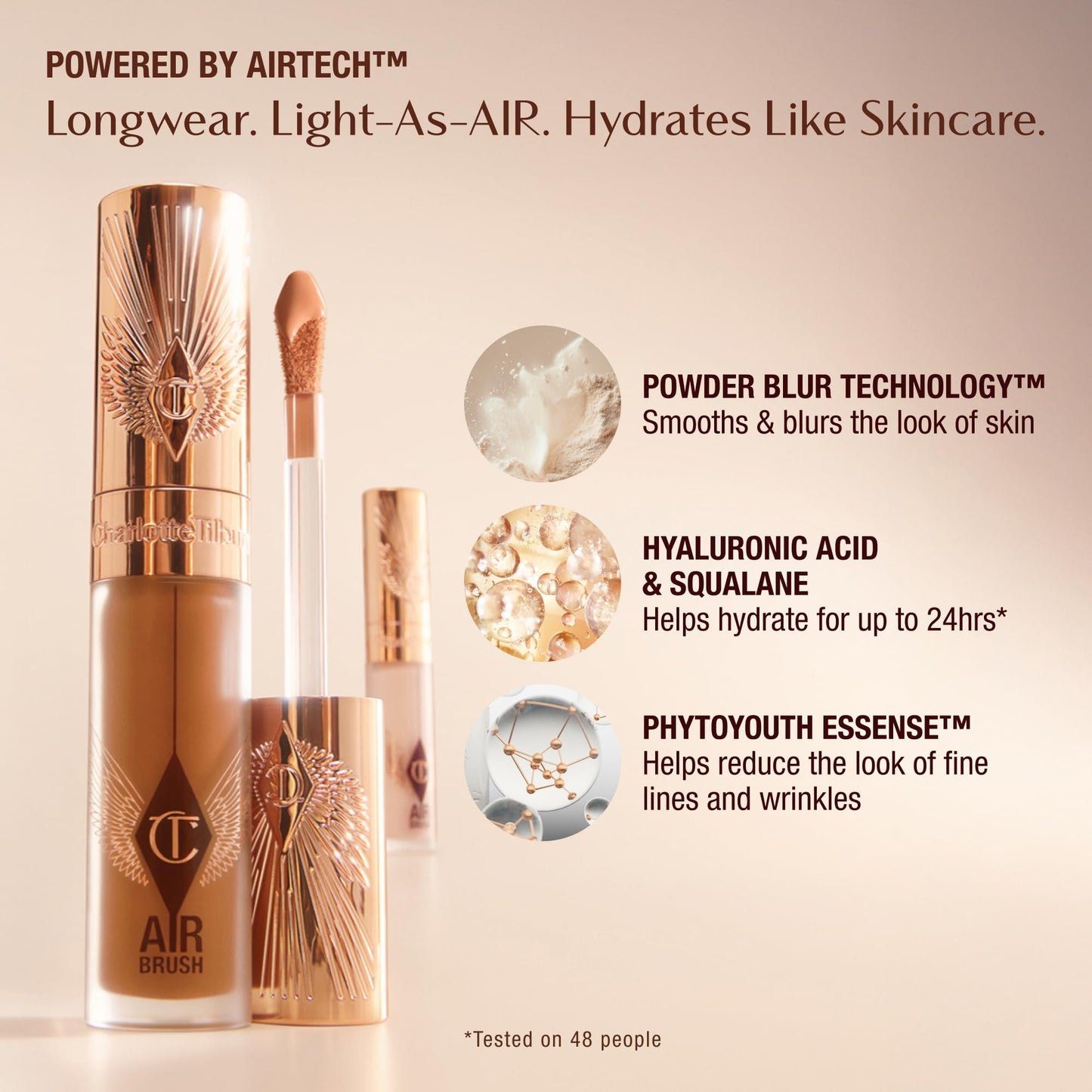 Charlotte Tilbury AIRbrush Flawless Blur Concealer - Concealer for Dark Circles, Blemishes & More - Hydrating, Full Coverage with a Natural Matte Finish - 5.5 Medium