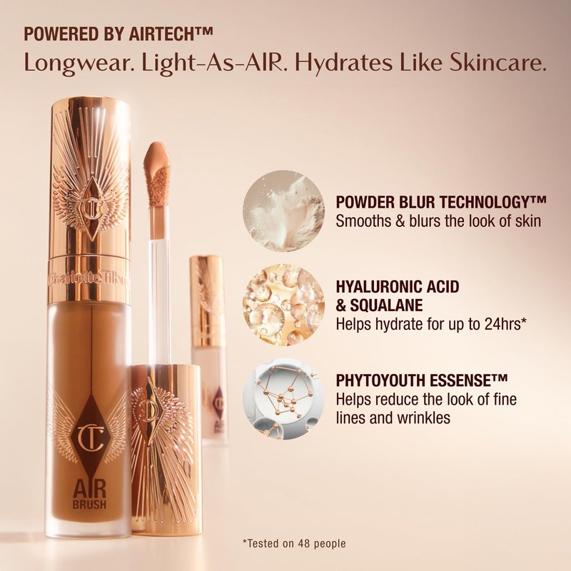 Charlotte Tilbury AIRbrush Flawless Blur Concealer - Concealer for Dark Circles, Blemishes & More - Hydrating, Full Coverage with a Natural Matte Finish - 8.5 Medium