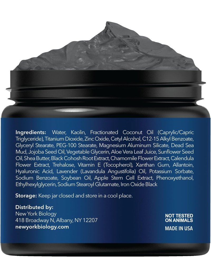 New York Biology Dead Sea Mud Mask for Face, Body | with Stem Cell and Collagen | Spa Quality Pore Refiner for Oily Skin | Natural Skincare for Women, Men | Tighten Skin | 4 oz (Pack of 2)