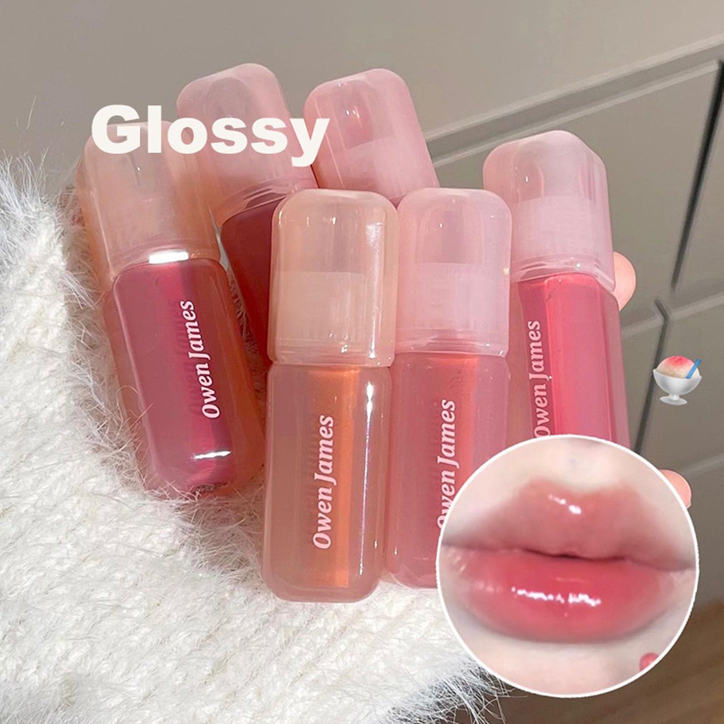 DENESTUP 4 Colors Hydrating Lip Gloss Set, Jelly Liquid Lipstick Shine Glass Finish Smooth Soft Moisturizing and Glossy Lip Gloss Pink Lipgloss Lip for Women