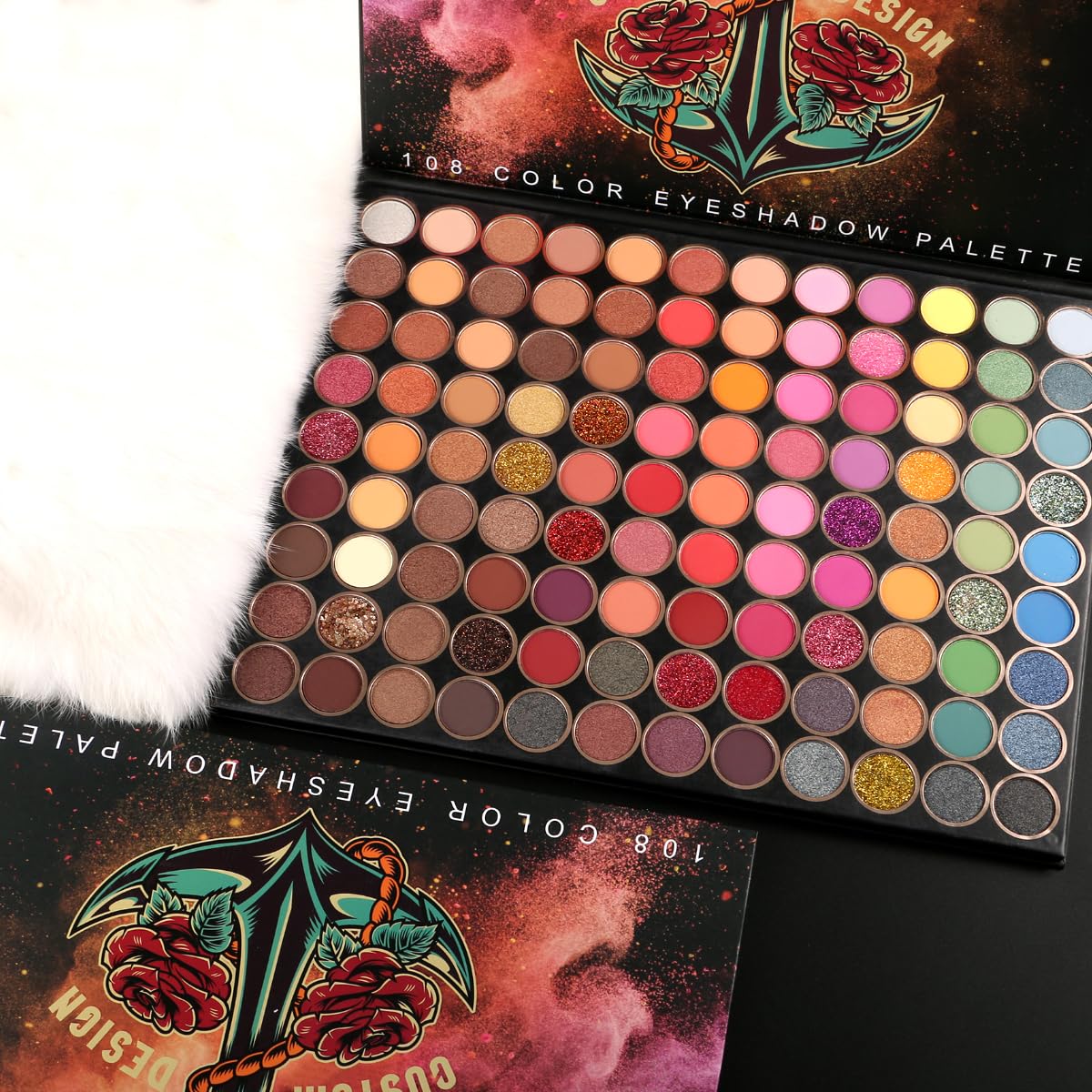 torbers Eyeshadow Palette 108 Color Highly Pigmented Matte Shimmer Metallic Professional Eyeshadow Makeup Palette Long Lasting Blendable Waterproof Eye Shadow Cosmetics Kit