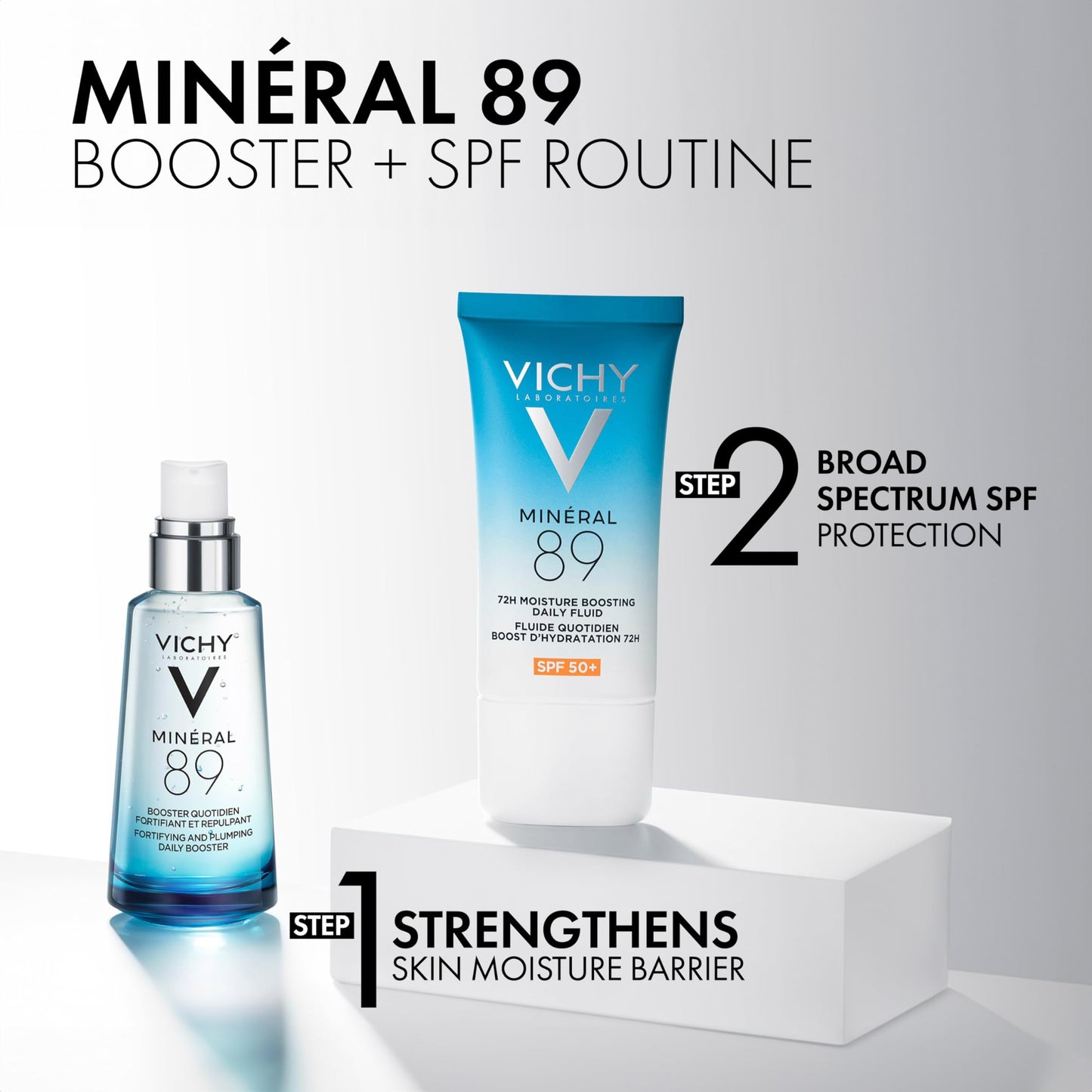 Vichy Minéral 89 Face Sunscreen SPF 30, Hydrating Daily Sunscreen For Face SPF 30, Hyaluronic Acid + Niacinamide + Squalane Oil, No White Cast Sunscreen, Oxybenzone Free, Travel Size Sunscreen