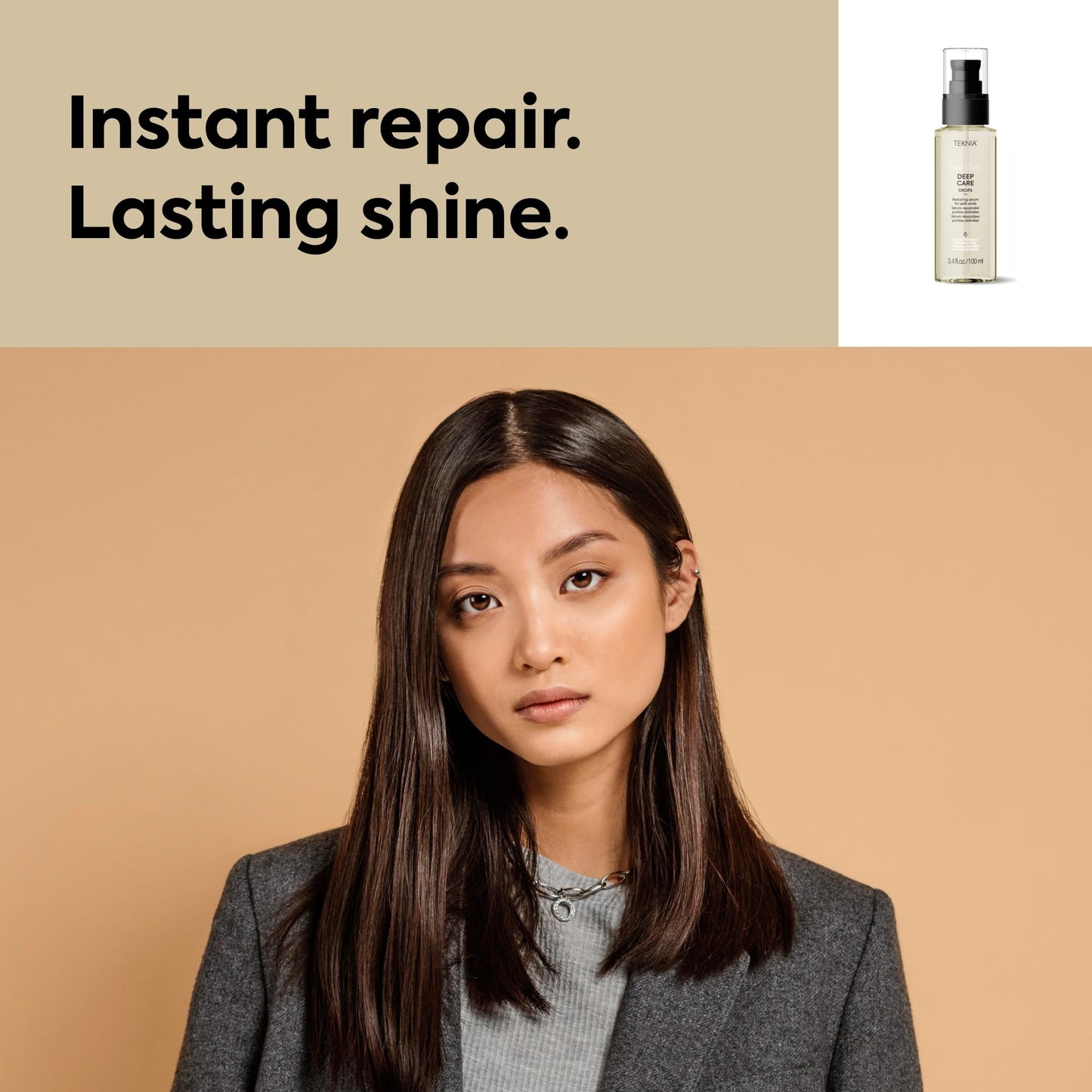 Lakmé Teknia Deep Care Hair Drops, Repairing Hair Serum for Damage, Split End Serum, 3.5 Fl Oz