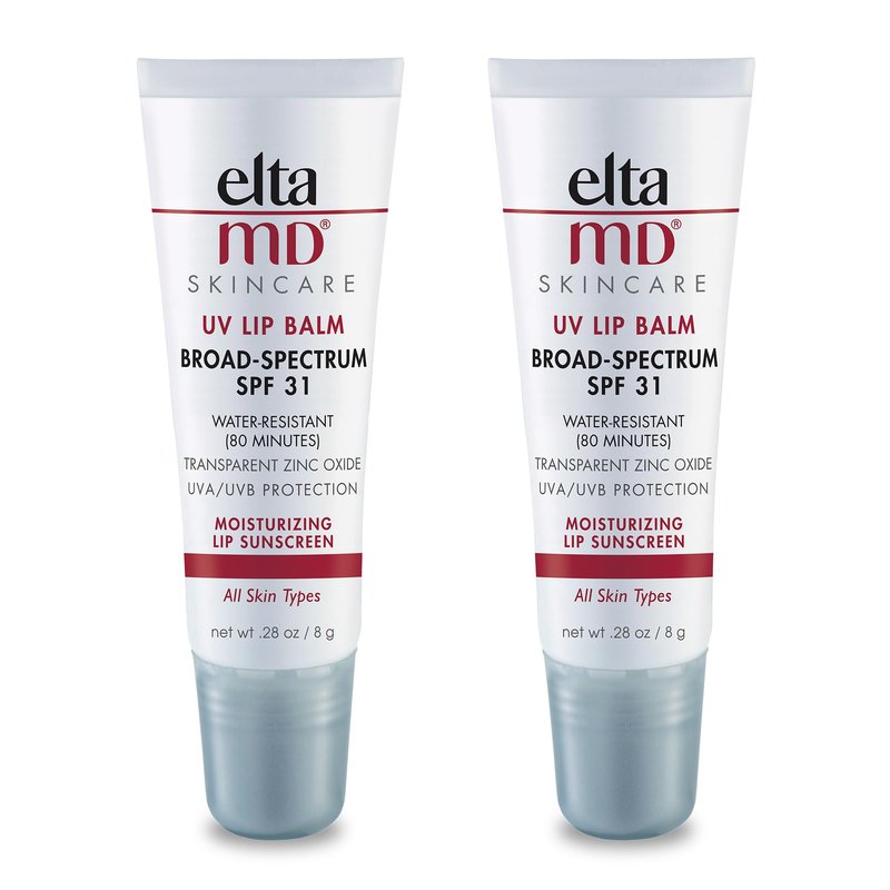 EltaMD UV Lip Balm SPF Sunscreen, Sunscreen Lip Balm with SPF 30+, Protects Dry Cracked Lips, Transparent Zinc Oxide, 0.28 Tube (Pack of 2)