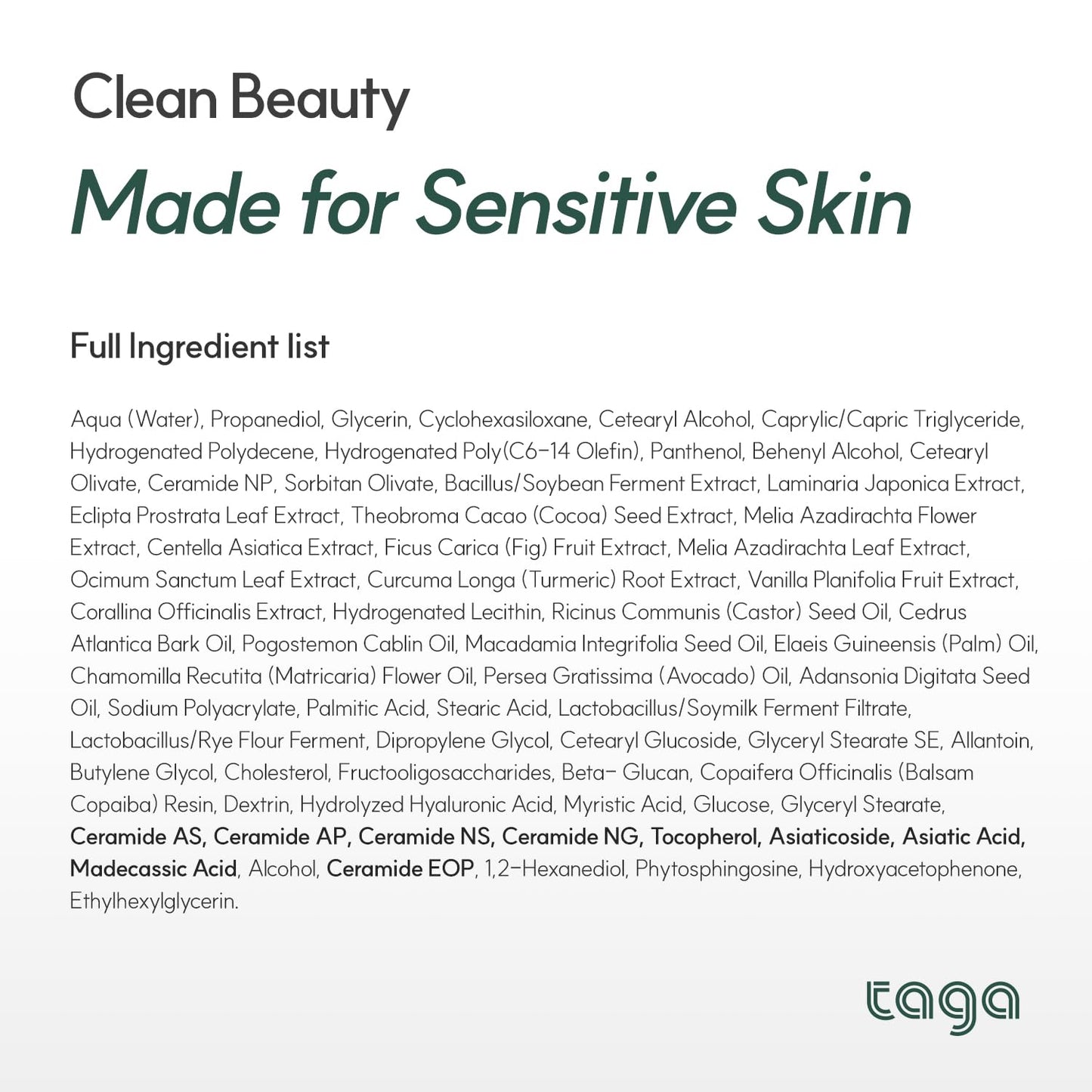 TAGA Vegan Ato Cream Balm 50 mL – Atopic & Sensitive Skin Repair Butter, Baby‑Safe, Fragrance‑Free, Paraben‑Free