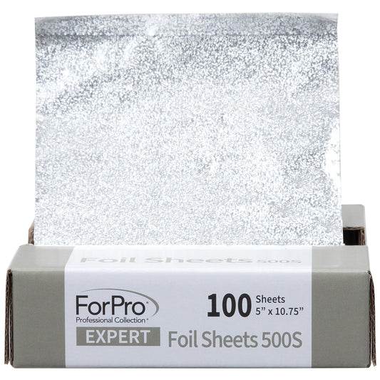 ForPro Expert Embossed Foil Sheets 500S, Aluminum Hair Foils for Color Application and Highlighting Services, Food Safe, Pop-Up Dispenser, 5” W x 10.75” L, 100-Count