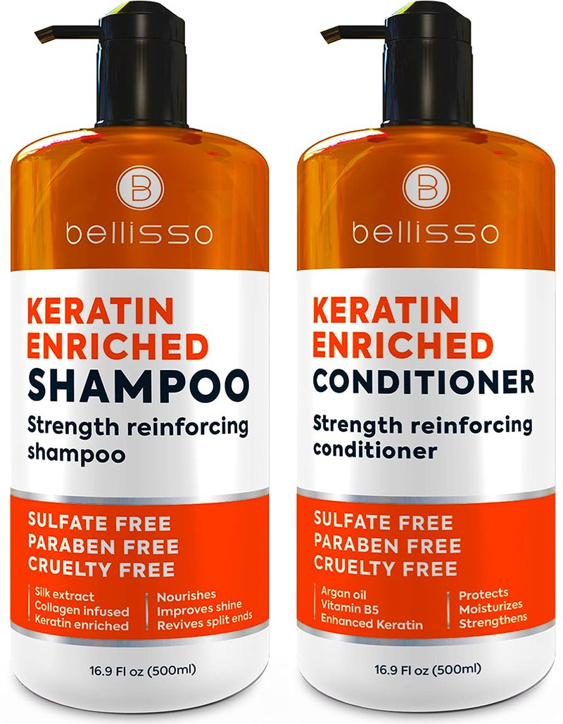 BELLISSO Keratin Shampoo and Conditioner Set and Keratin Hair Mask
