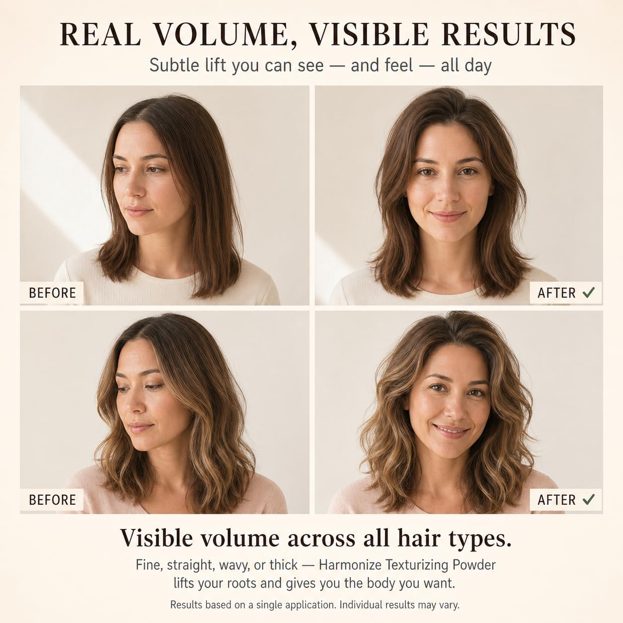 Harmonize Beauty Root Texture Powder for Women - Lifts Roots & Adds Volume to Hair, Styling & Finishing Powder, Talc Free & Natural, All Hair Types