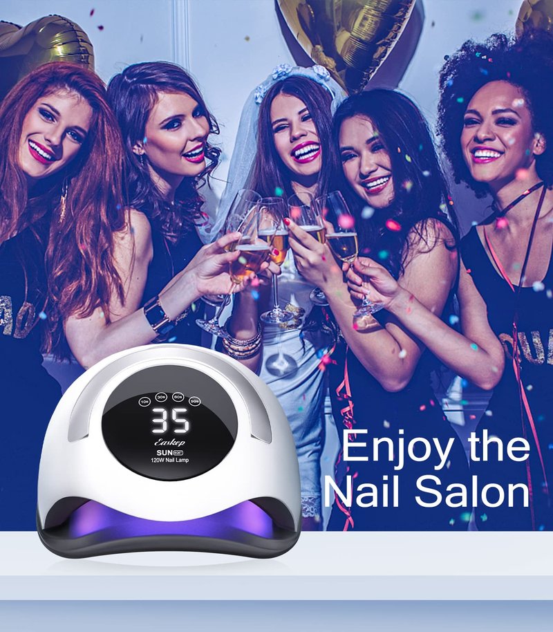 Easkep 120W UV Light for Nails - UV Nail Lamp with Gloves Kit Nail Dryer Lamp for Gel Nails Professional for Home and Salon