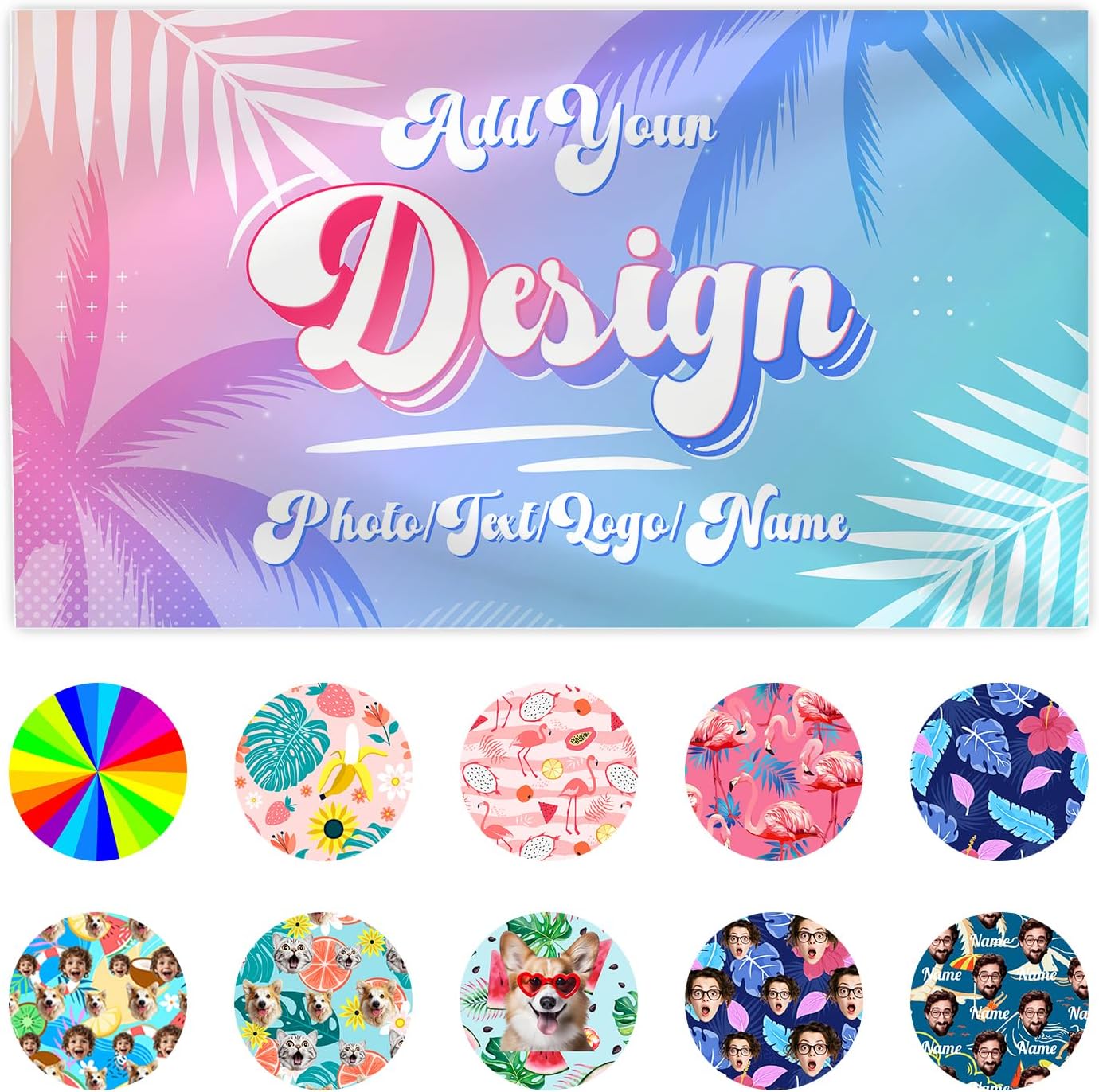 Personalized Beach Towels for Kids | Quick Dry Microfiber, Custom Photo/Text, 40"x70" Size