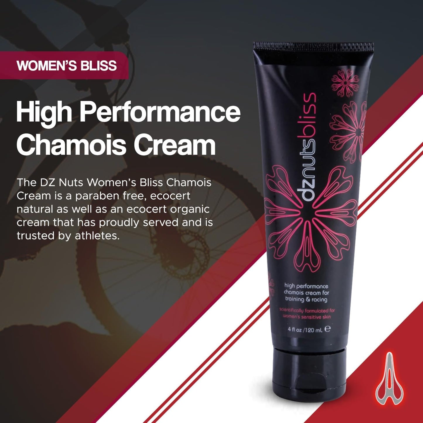 Dznuts Bliss Chamois Cream for Women - Soothing Formula for Comfort | 4oz (120ml)