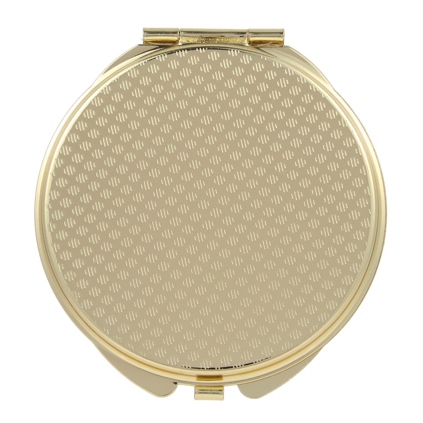 FORTUNA Tokyo Compact Mirror, Nishijin Textile Silk Hand Mirror, Double-Sided Mirror, Magnifier, Made in Japan, Round Size, Mt. Fuji and Cherry Blossom Pattern -18, Hokusai (Black/Gold)