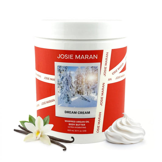 Josie Maran Whipped Argan Oil Body Butter Trio - Skin Firming Cream with Whipped Shea Butter & Avocado Oil - 3-Piece Body Butter Gift Set - Unscented (2 x 2 Oz) & Vanilla Apricot (2 Oz)