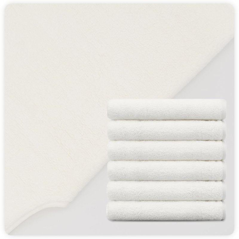 MAYOKEN® U-Shaped Microfiber Facial Towels - 12PCS Ultra-Soft & Absorbent Spa Towels | Warm Yellowish White