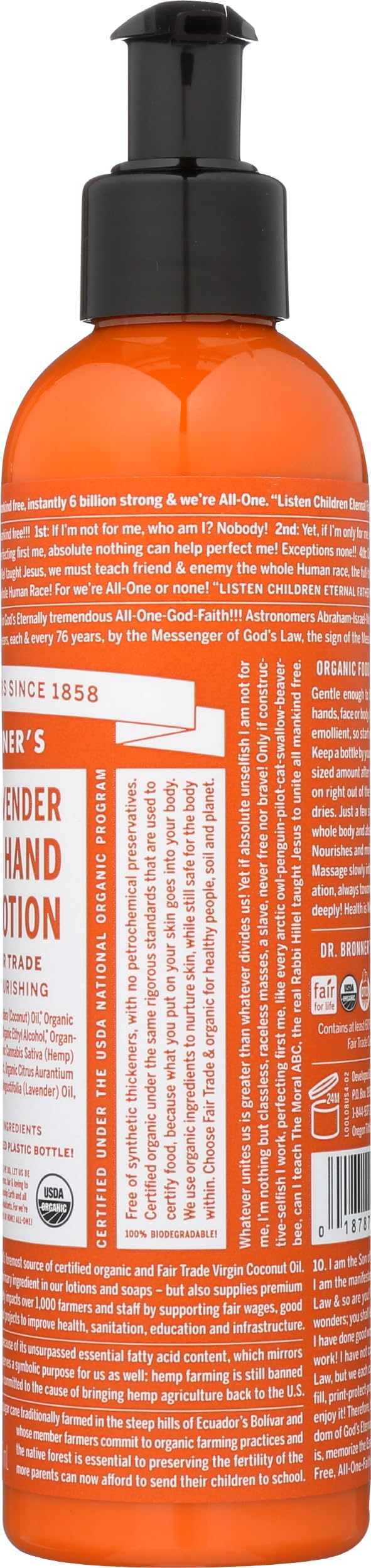 Dr. Bronner's, Lotion Orange Lavender Organic, 8 Fl Oz