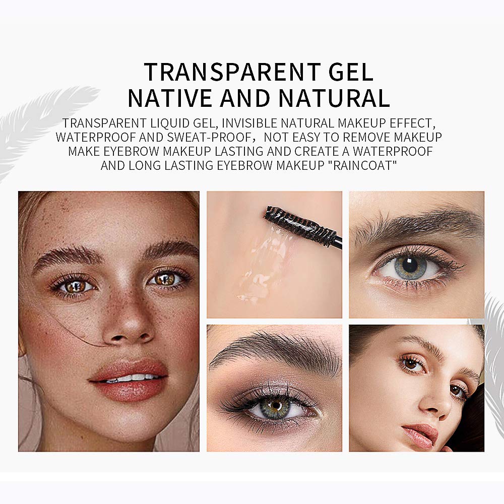 DAGEDA 4Pcs Clear Eyebrow Setting Gel, Natural Waterproof Brow Makeup