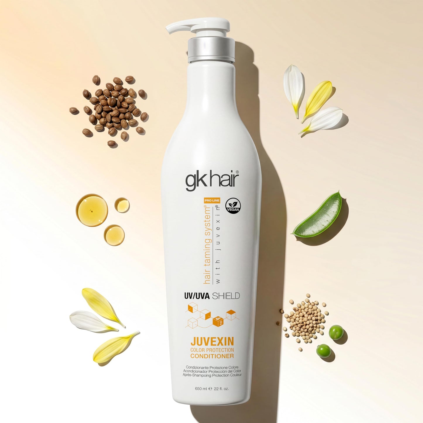 GK HAIR Shield Conditioner 22 Fl Oz – UV Protection Conditioner for Color Treated Hair, Moisturizing & Repair Conditioner for Dry Damaged Hair with Aloe Vera & Natural Oils, Hydrating Color Safe