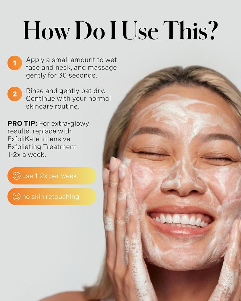 Kate Somerville ExfoliKate Cleanser - Daily Exfoliating Foaming Face Wash with Glycolic & Lactic Acid | Gentle Facial Scrub