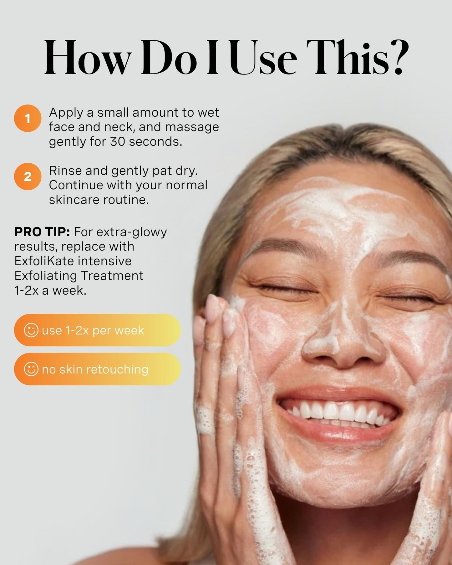 Kate Somerville ExfoliKate Cleanser – Daily Exfoliating Foaming Face Wash, Clinically Formulated Glycolic Acid and Lactic Acid Gentle Facial Scrub, 4 Fl Oz