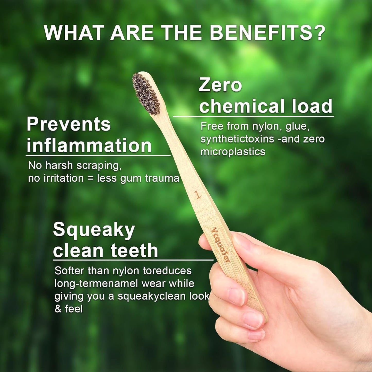 Bamboo Toothbrushes - Natural Soft Bristles for Adults | 100% Biodegradable 4-Pack