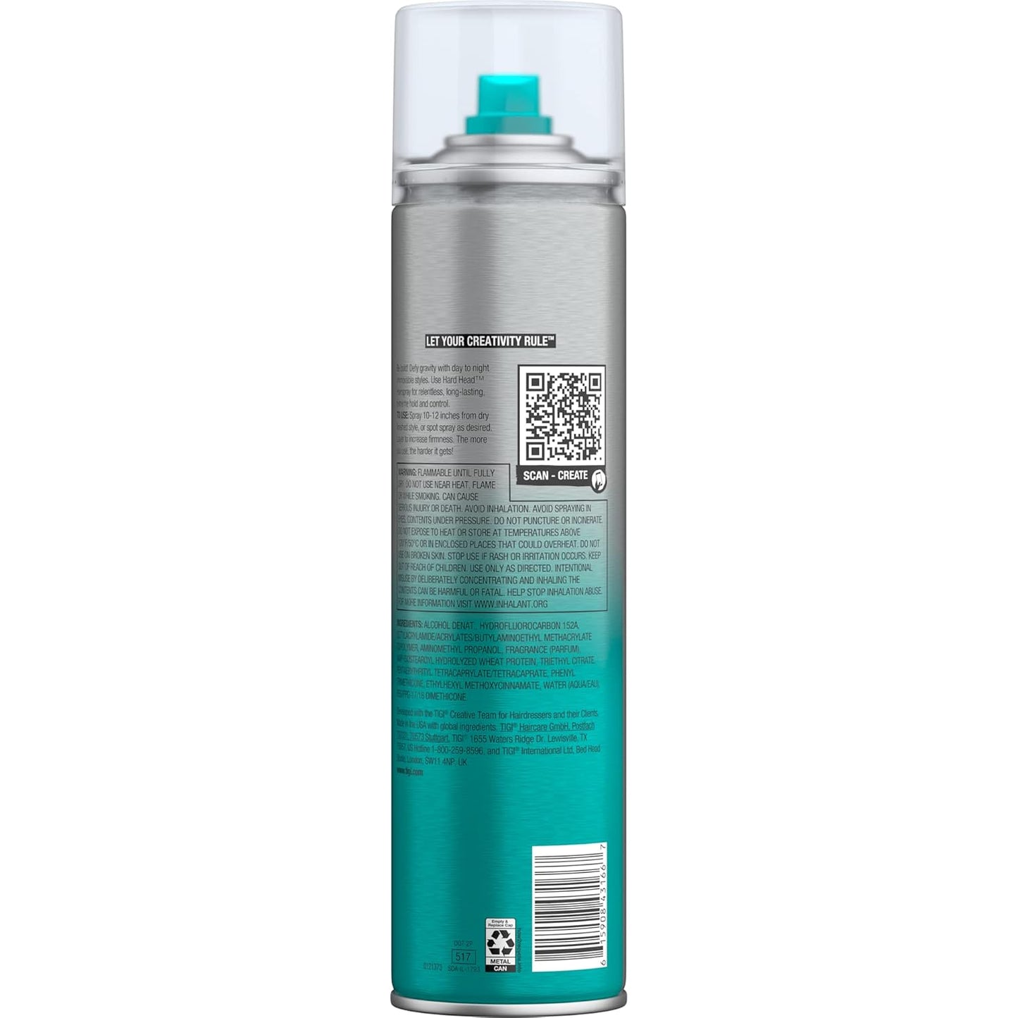 TIGI Bed Head Hard Head Hair Spray - Extra Strong Hold for All Hair Types | 11.7 oz