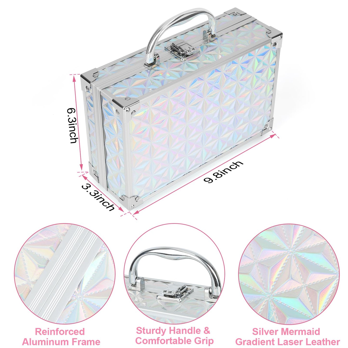 Anpro All-In-One Makeup Kit for Girls 10-12 with Case, Pro Teen Makeup Set, Tween Makeup Kit for Teens Women, Full Make Up Starter Kit with Brushes, Lipstick, Eye Shadow, Palette, Blush, Glitter Gel