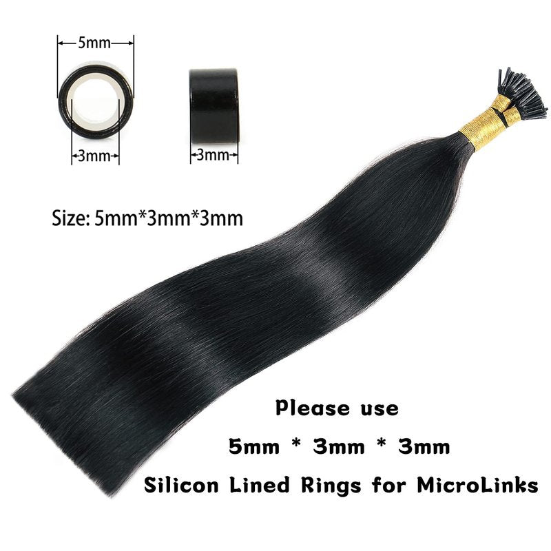Jiameisi I Tip Hair Extensions Human Hair 14 inch Itip Human Hair Extensions Keratin Real Human Hair Extensions for Women Soft Natural #2 Dark Brown 50g Styling Dyeing Straightened Fusion Hairpieces