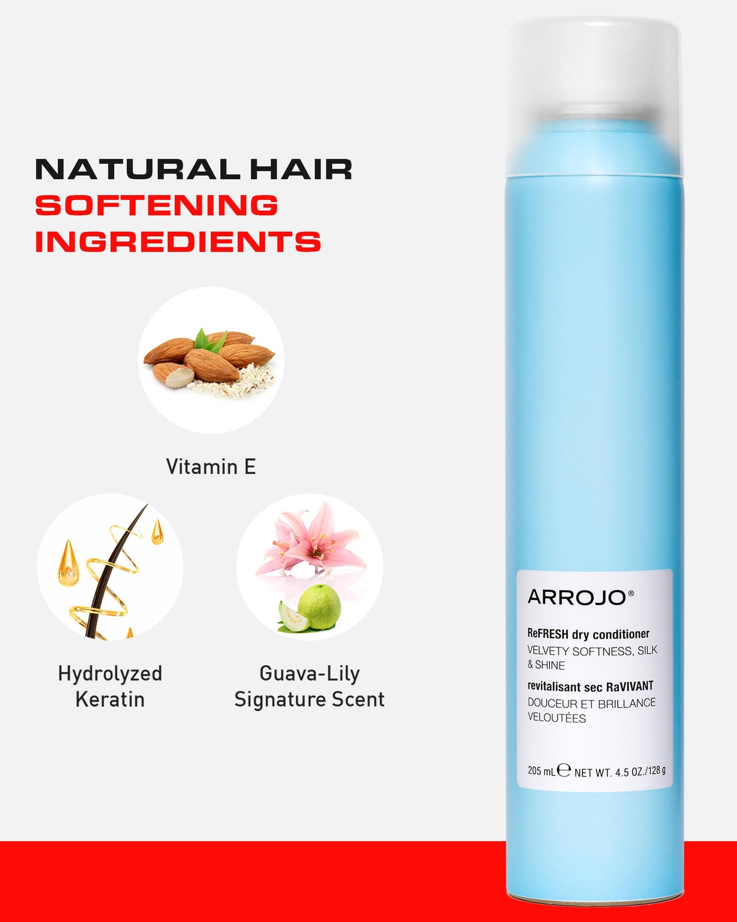 Arrojo ReFRESH Dry Conditioner Spray – Sulfate & Paraben-Free Leave In Hair Conditioner – Moisturizes, Reduces Frizz & Flyaways for All Hair Types, 4.5 oz.