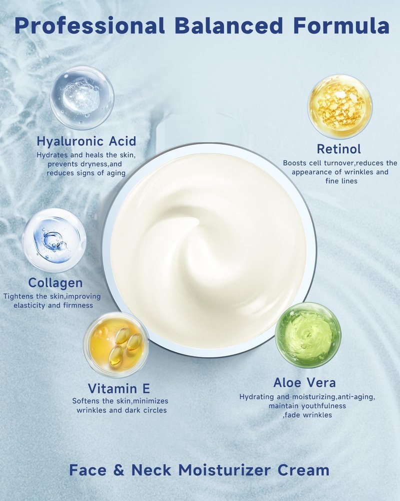 Retinol Cream for Face - Anti-Aging Moisturizer for Firming & Tightening | 1.7 fl. oz with Forehead Patches
